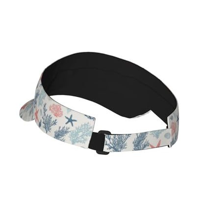 Unisex Adjustable Sports Sun Visor - color: Nautical Coastal