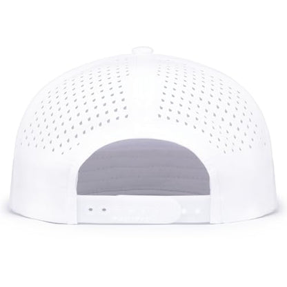 Pacific Headwear Perforated 6-Panel Arch Cap - color: White