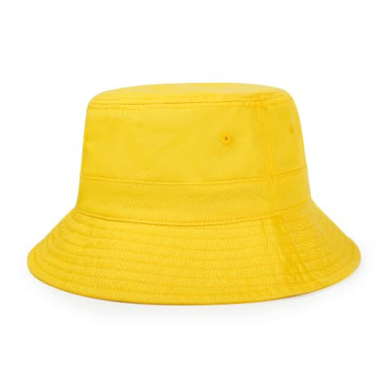 Cotton Bucket Hat Packable Beach Sun Hat for Women Men - color: Yellow