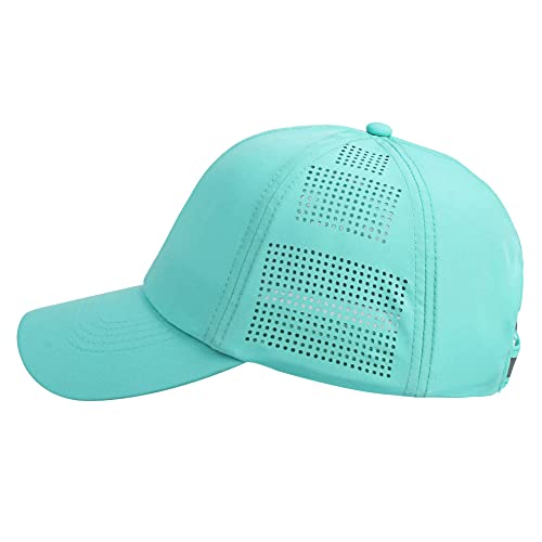 HH HOFNEN Women Quick Drying Baseball Cap Sun Hat Unstructured Golf Hat - color: #1 Light Pink+aqua