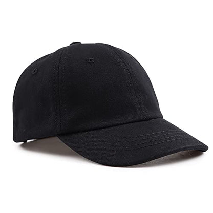 Peecabe Plain Toddler Baseball Hat Unisex Cotton Kids Trucker Hat Adjustable Baby Boys Sun Caps Girls Baseball Cap 1-5Y - color: Black, size: 6-24 Months