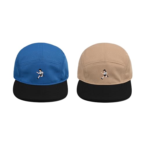 Clakllie Quick Dry Flat Brim Hat Women's 5 Panel Cap Casual Baseball Cap Cooling Mesh Hats Trucker Style Flat Bill Hat,WBTQH2401-Orange