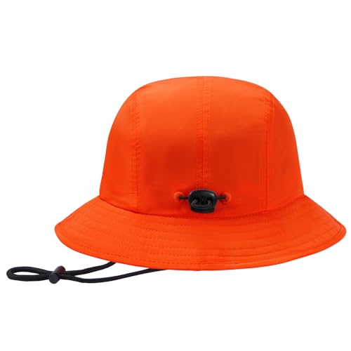 BASSDASH UPF50+ Fishing Bucket Hat for Men Women Lightweight Water Resistant Packable Outdoor Summer Sun Hats FH13 - color: Orange