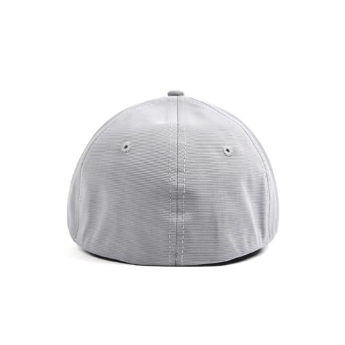 Short Brim Stretch Fitted Baseball Caps Men's Solid Structured Full Closed Cap Curved Brim Elastic Closed Back Hat K272 - color: Grey
