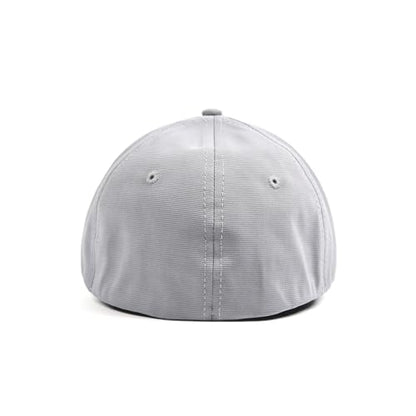 Short Brim Stretch Fitted Baseball Caps Men's Solid Structured Full Closed Cap Curved Brim Elastic Closed Back Hat K272 - color: Grey