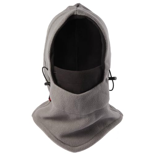 Balaclava Ski Mask: Thermal Windproof Polar Fleece Hood, Adjustable & Convertible Winter Face Mask for Men Women - color: Gray/Black