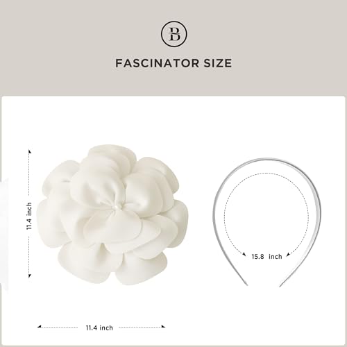 BABEYOND Fascinators Hats for Women Layered Flower Tea Party Derby Hats - color: White