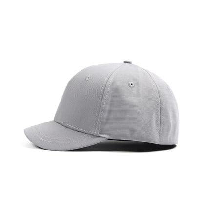 Short Brim Stretch Fitted Baseball Caps Men's Solid Structured Full Closed Cap Curved Brim Elastic Closed Back Hat K272 - color: Grey