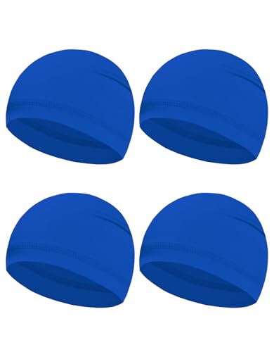 Sweat Wicking Skull Caps Cooling Helmet Liner Hat Running Beanie Cycling Skullcap Sleeping Cap for Men Women - color: Blue Sets