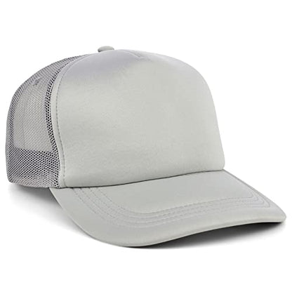 Lids Blank Basic Foam Trucker Adjustable Snapback Hat - color: Gray/Gray