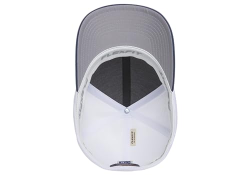 Flexfit Melange Unipanel Trucker Cap - color: Melange Navy/White, size: Large-X-Large