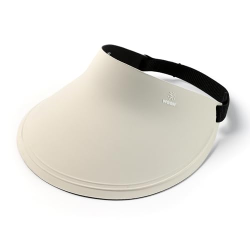 WOOH Sun Visor Hat for Women and Men,Wide Brim Running Visors for Women,Sun Protection Hats for Golf,Sports & Outdoors - color: Beige