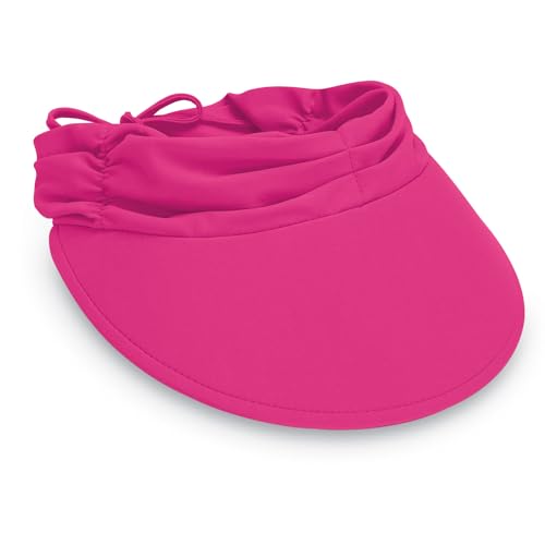 Wallaroo Hat Company Women's Aqua Sun Visor – UV Sun Protection, Water Friendly, Packable Design, Adjustable - color: Hot Pink