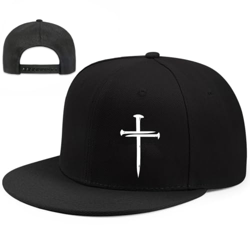 Snapback Hat for Men Skeleton Skull Hat Baseball Hats for Men - color: 3-nail Cross