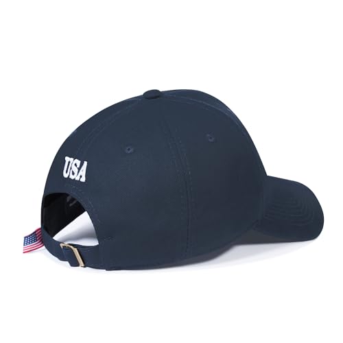 American Flag Hat, Adjustable Fit USA Baseball Cap for Men Women, Dad Hats, Outdoor Ball Caps for Casual Wear - color: Navy