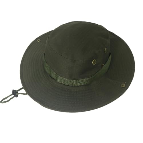 NPQQUAN Sun Hats for Men Women Wide Brim Bucket Hat UPF 50+ Boonie Hat - color: Pure Green