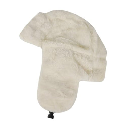 Womens Faux Fur Fuzzy Trapper Hat Winter Ear Flap Trooper Aviator Hat - color: White