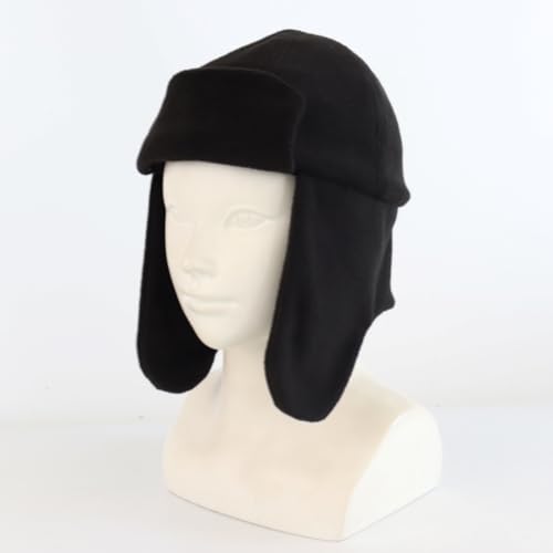 Toddler Trapper Hat with Earflap for Cold Weather Fleece Lined Kids Winter Aviator Hat for Boys Girls - color: Black, size: 2-4T