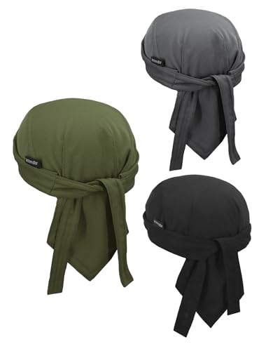 Do Rags Cycling Caps Helmet Liner Doo Rag Motorcycle Bandana Hat Sweat Liner Skull Caps Dew Rags for Men and Women - color: Plain Set-1