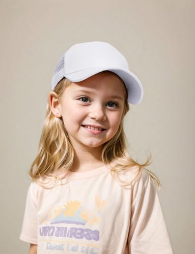Edoneery Kids Baseball Hat, Adjustable Cotton Cap - color: Mesh-white, style: 3-8 Years