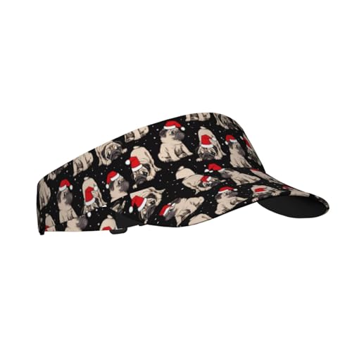 Sports Sun Visor Hats Adjustable Men Women Lightweight Packable Cooling Empty Top Visor Hat for Running, Tennis, Golf - color: Pug