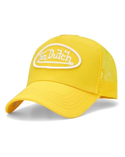 Von Dutch Unisex Trucker Hat - Retro Classic Solid Color Mesh Back Snapback Baseball Cap for Men & Women. - color: Lemon Yellow