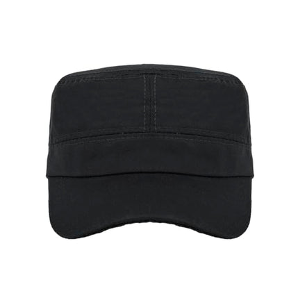 TopTie Army Cadet Cap Hat Polyester Cotton Twill Security Hat - color: Black
