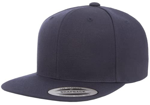Yupoong Classics 6089 Wool-Blended Snapback Cap Bundle w/Cap Catcher - color: Dark Navy