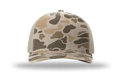 Richardson 112FP & 112PFP Classic Fit Five-Panel Snapback Trucker Cap |OSFM - color: Harvest Duck Camo/Light Tan