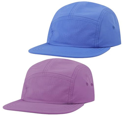 COOLSOME 5 Panels Hat Basic Daily Wear Breathable Quick Dry Cap - color: Blue/M Size
