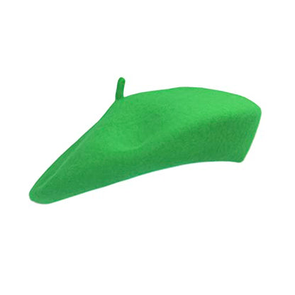 Gllutt Women Wool Beret Hat French Style Solid Color - color: Classic Green
