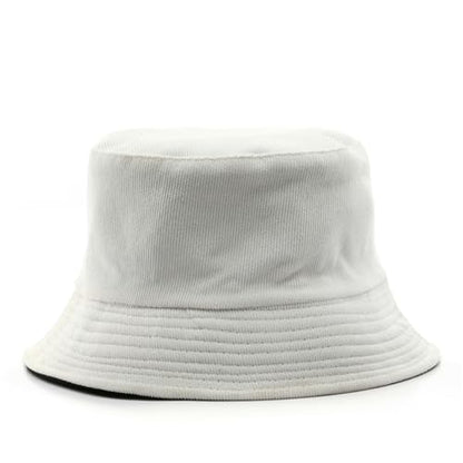 Reversible Double-Side-Wear Solid Color Bucket Hat Packable Sun Hat Fishing Cap for Women Men Outdoor Beach Travel - color: White