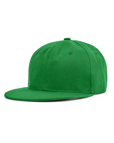 Century Star Snapback Hats for Men Flat Bill Brim Baseball Cap Women Adjustable Hip Hop Style Blank Trucker Hat - color: Green