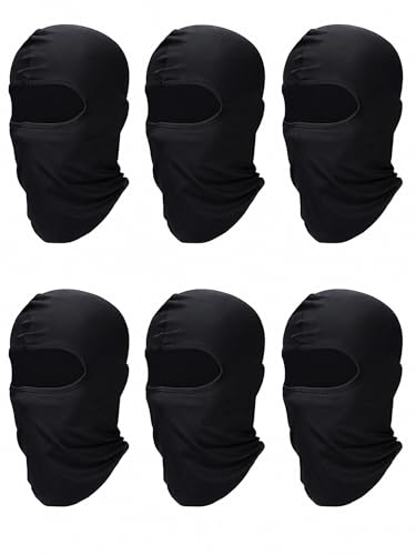 SATINIOR 6 Pcs Ski Balaclava Men Full Face Cover Mask - color: Black