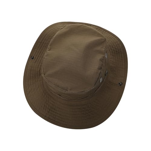 Boonie Hat with Balaclava Face Mask - UV Protection Wide Brim Sun Hat, Adjustable & Foldable for Hunting Fishing Outdoor - color: Brown
