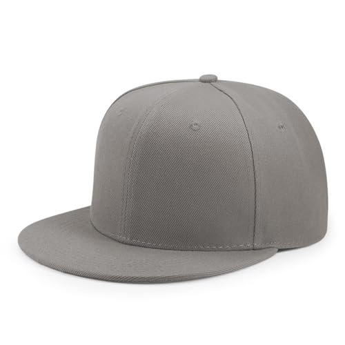 Back Closure Big Size Baseball Cap Hiphop Flat Peak Plain Sport Hats Oversize Large Men Fitted Caps - color: Light Gray