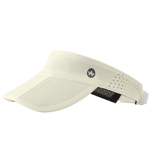 WANDER Sports Sun Visor Hat Mesh Foldable Brim for Men Women Running - color: Beige