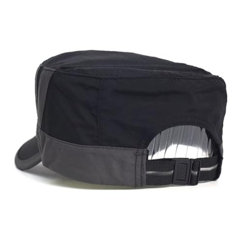 FASHIXD Mesh Military Hat for Men Summer Army Cap Quick Qry Short Bill Hat Cadet Caps - color: Black