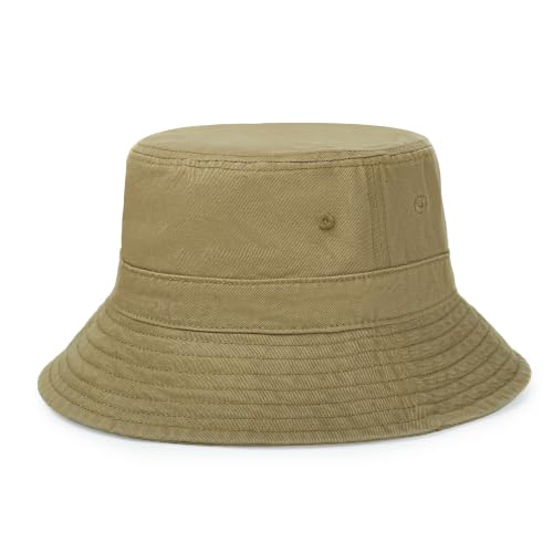 Cotton Bucket Hat Packable Beach Sun Hat for Women Men - color: Camelbrown