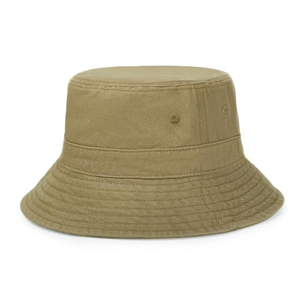 Cotton Bucket Hat Packable Beach Sun Hat for Women Men - color: Camelbrown