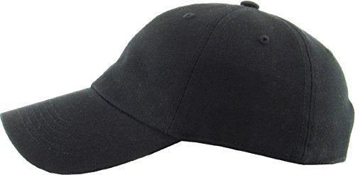 KBETHOS Classic Unisex Cotton Adjustable Low Crown Baseball Cap – Plain Dad Hat - color: Black (12 Pack)