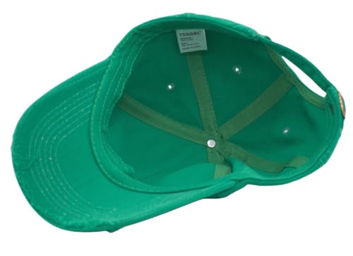 TSSGBL Unstructured Distressed Baseabll Cap Cotton Soft Dad Hat Adjustable Low Profile Headwear Ball Caps for Women Men - color: Distressed Kelly Green, size: Medium-Large