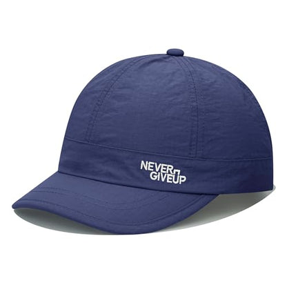 Clakllie Quick Dry Short Brim Cap for Men Lightweight 6 Panel Baseball Cap Golf Dad Hats Women's Running Trucker Hat - color: Cdus-bssq2505-navy Blue