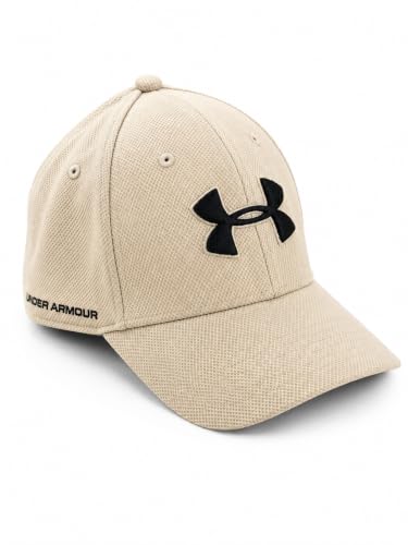 Under Armour Men's Heathered Blitzing 3.0 Cap - color: (289) Khaki Base / Khaki Base / Black, size: Small-Medium