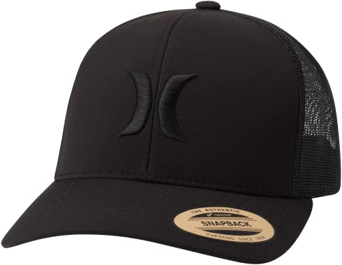 Hurley Mens Cap Del Mar Mesh Panel Trucker Hat with Snap Back - color: Black