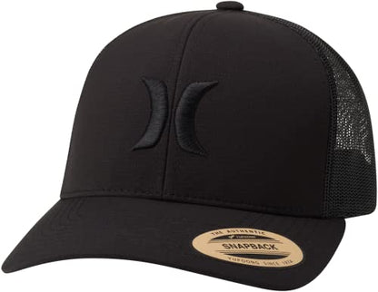 Hurley Mens Cap Del Mar Mesh Panel Trucker Hat with Snap Back - color: Black