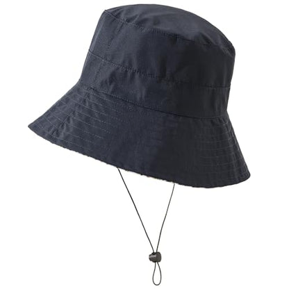 Lightweight Soft Women's Sun Hat, Floral Print UPF50+ UV Protection Bucket Hat, Foldable Portable, for Beach Vacation - color: Navy