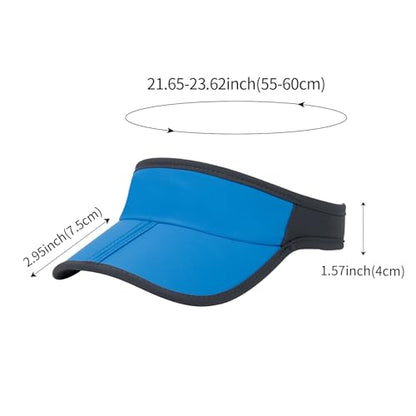 Sports Sun Visor Hat Men Women Foldable Brim Packable Running Golf Cap - color: Blue