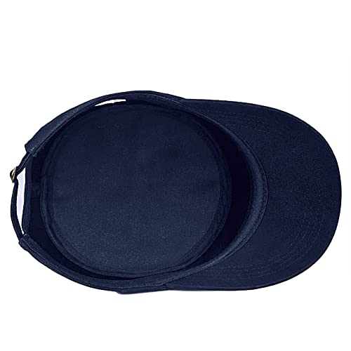 2 Pack Cadet Army Caps Flat Top Military Hats for Men Women - color: Navy Blue