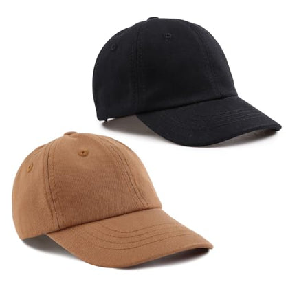 Peecabe Plain Toddler Baseball Hat Unisex Cotton Kids Trucker Hat Adjustable Baby Boys Sun Caps Girls Baseball Cap 1-5Y - color: 2pcs-b, size: 4-8 Years